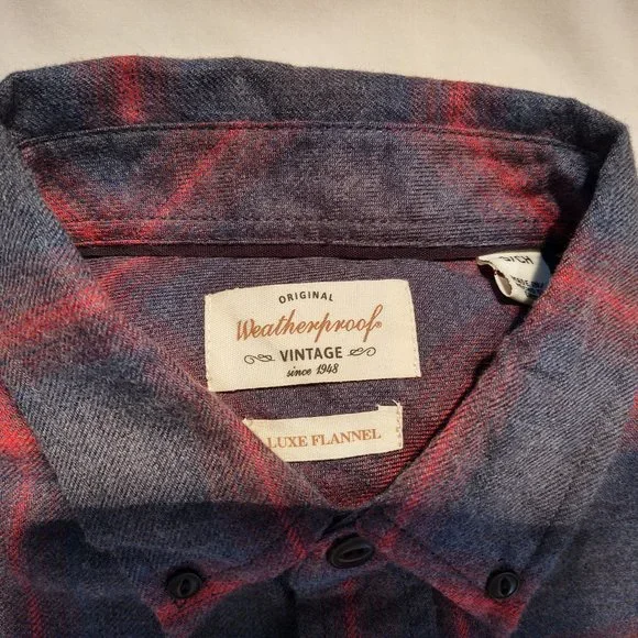 WEATHERPROOF VINTAGE SOFT LUXE FLANNEL MEN'S CASUAL DRESS SHIRT - SIZE SMALL - Picture 2 of 7